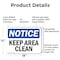 Signmission Keep Area Clean, 18 in W x Rectangle, Aluminum OS-2PACK-NS-A-1218-L-15848 - alternate 4